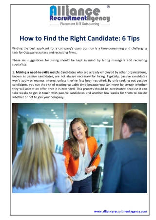 How to Find the Right Candidate: 6 Tips