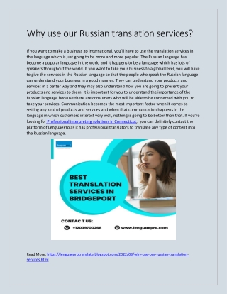 Why use our Russian translation services
