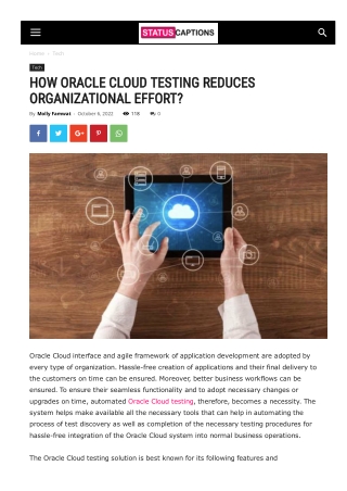HOW ORACLE CLOUD TESTING REDUCES ORGANIZATIONAL EFFORT?