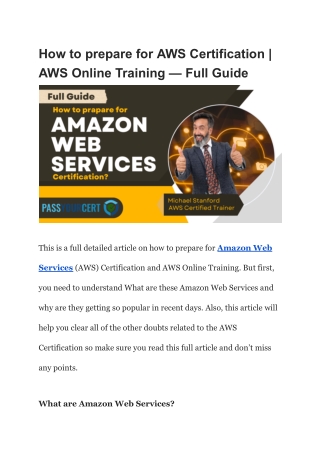 How to prepare for AWS Certification & AWS Online Training - Full Guide