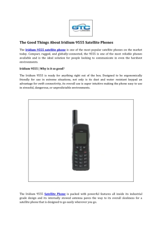 Iridium 9555 Satellite Phone