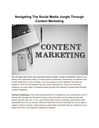 Navigating The Social Media Jungle Through Content Marketing