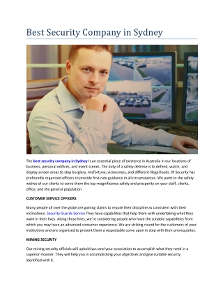 Best Security Company in Sydney