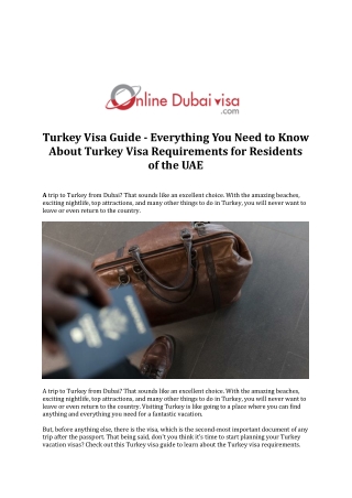 Turkey Visa Guide - Everything You Need to Know