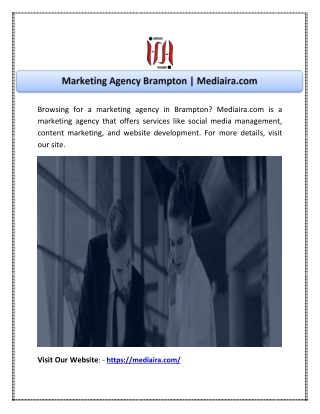 Marketing Agency Brampton | Mediaira.com