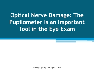 Optical Nerve Damage: The Pupilometer Is an Important Tool in the Eye Exam