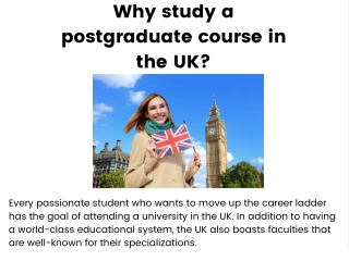 Why study a postgraduate course in the UK?