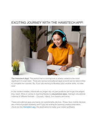 Charge Your Career With The Hamstech App!