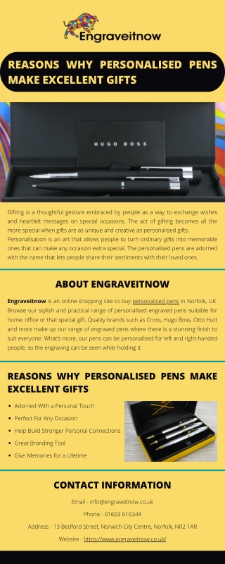 Reasons Why Personalised Pens Make Excellent Gifts 