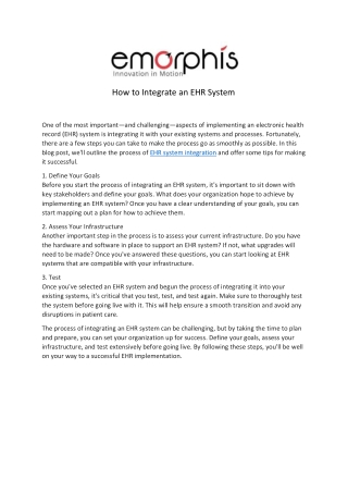 How to Integrate an EHR System