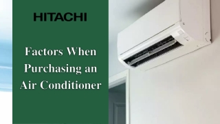 Factors When Purchasing an Air Conditioner