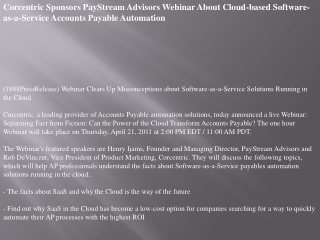 Corcentric Sponsors PayStream Advisors Webinar About Cloud-b