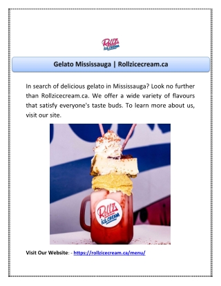Gelato Mississauga | Rollzicecream.ca
