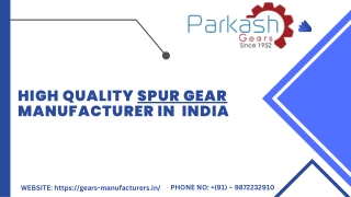 High Quailty Spur Gear Manufacturer In India