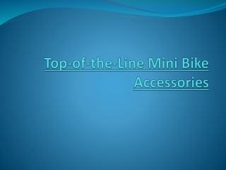 Top-of-the-Line Mini Bike Accessories