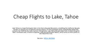 Cheap Flights to Lake, Tahoe