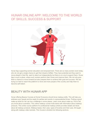 Build your golden future with skills and Hunar Online App