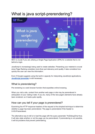 What is java script-prerendering