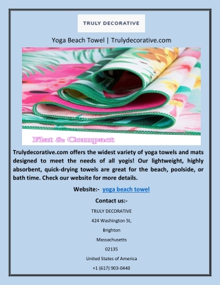 Yoga Beach Towel | Trulydecorative.com