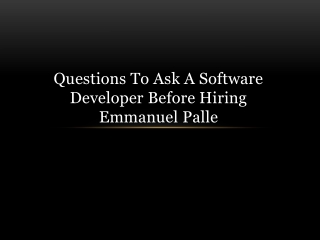 Questions To Ask A Software Developer Before Hiring