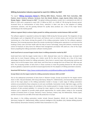 Milking Automation Market