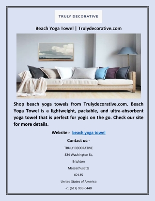 Beach Yoga Towel | Trulydecorative.com