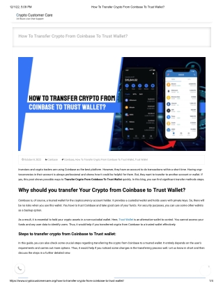 How To Transfer Crypto From Coinbase To Trust Wallet_