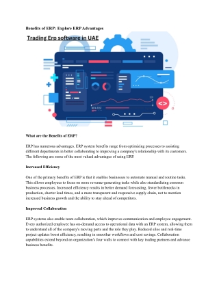 Trading Erp software in UAE