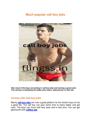 Much popular call boy jobs