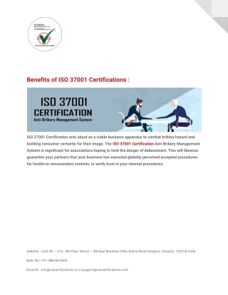 Benefits of ISO 37001 Certifications