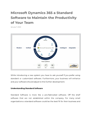 Microsoft Dynamics 365 a Standard Software to Maintain the Productivity of Your Team (1)