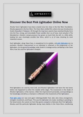 Discover the Best Pink Lightsaber Online Now