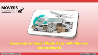 Removals to Spain Made Easy with Movers International