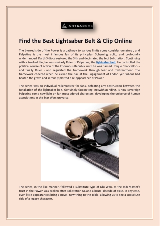 Find the Best Lightsaber Belt & Clip Online