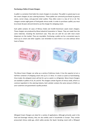 Purchasing a Pallet of Cream Chargers