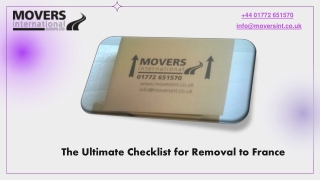 The Ultimate Checklist for Removal to France