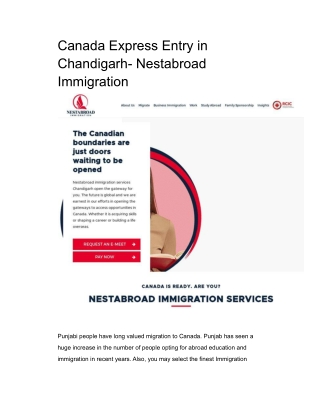 Canada Express Entry in Chandigarh- Nestabroad Immigration