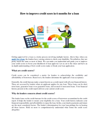 How to improve credit score in 6 months for a loan