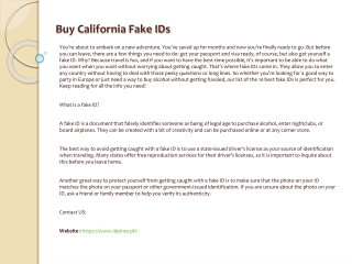 Buy California Fake IDs