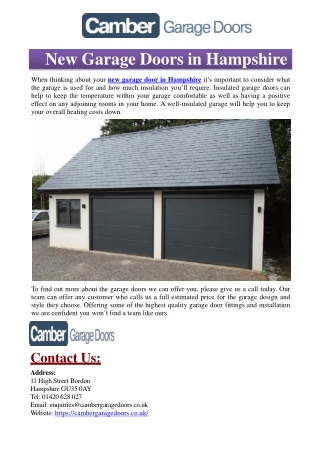 New Garage Doors in Hampshire