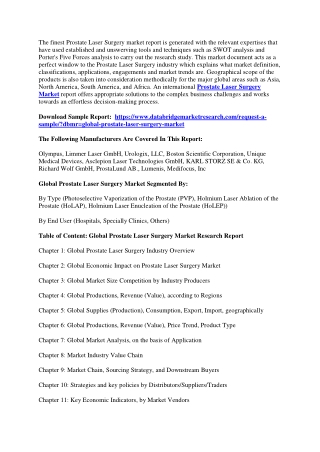 Prostate Laser Surgery Market