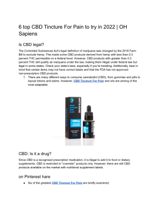 6 top CBD Tincture For Pain to try in 2022 _ OH Sapiens