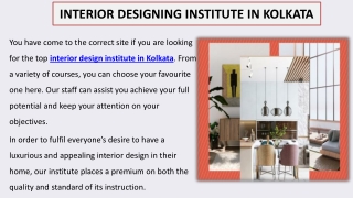 Specialised Interior Designing Institute In Kolkata
