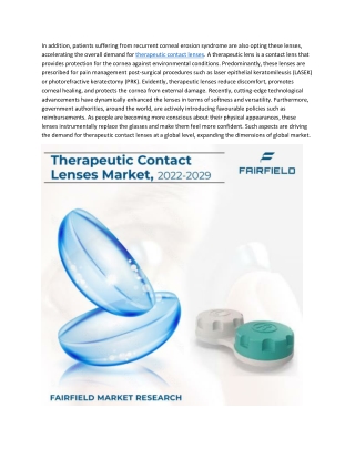 Therapeutic Contact Lenses Market
