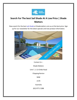 Search For The best Sail Shade At A Low Price  Shade Matters
