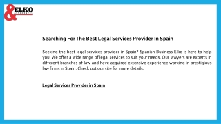 Searching For The Best Legal Services Provider In Spain