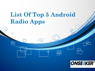 List Of Top 5 Android Radio Apps