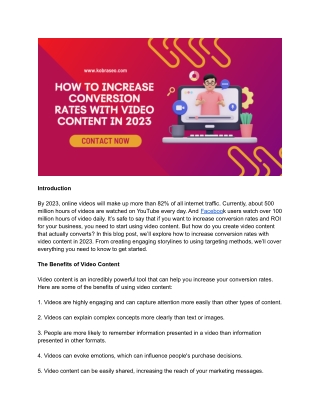 How to Increase Conversion Rates with Video Content in 2023