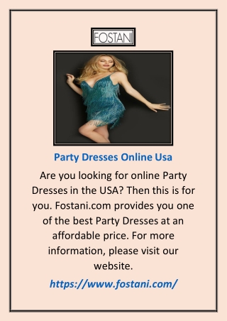 Party Dresses Online Usa | Fostani.com