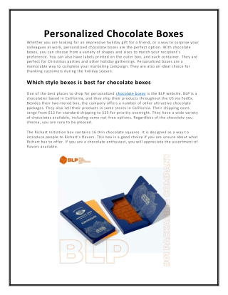 Personalized Chocolate Boxes